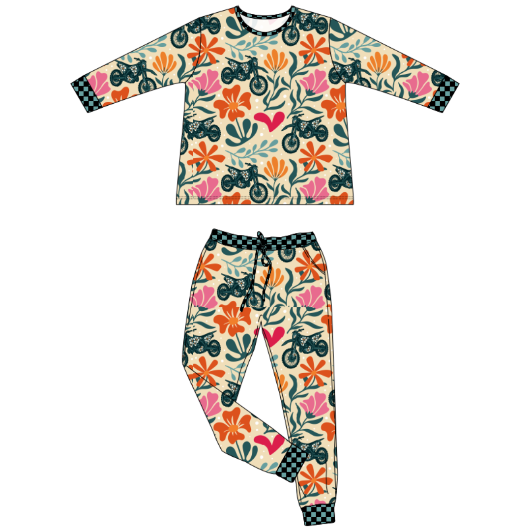 Flower Power 2 Piece Pajamas / PREORDER: est shipping Nov 16 - Dec 9