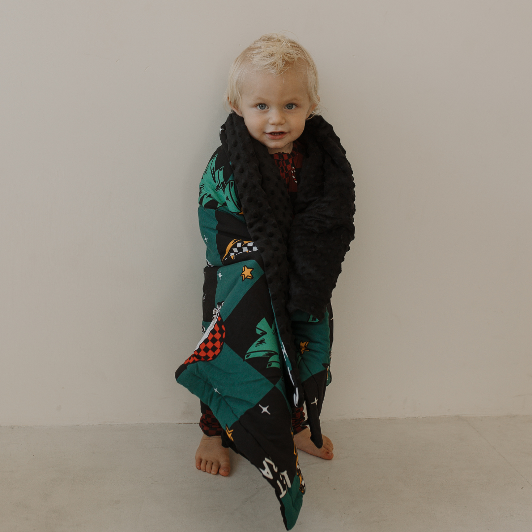 Let's Race Santa Blanket / Baby *PREORDER - SHIPPING OUT BETWEEN DEC 10 - DEC 16*