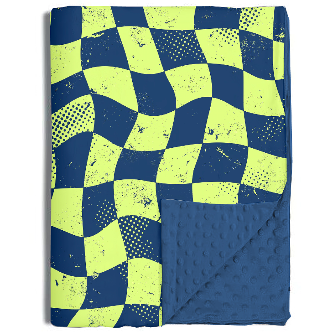 Nitro Lime Checker Blankets / PREORDER: est shipping Nov 16 - Dec 9