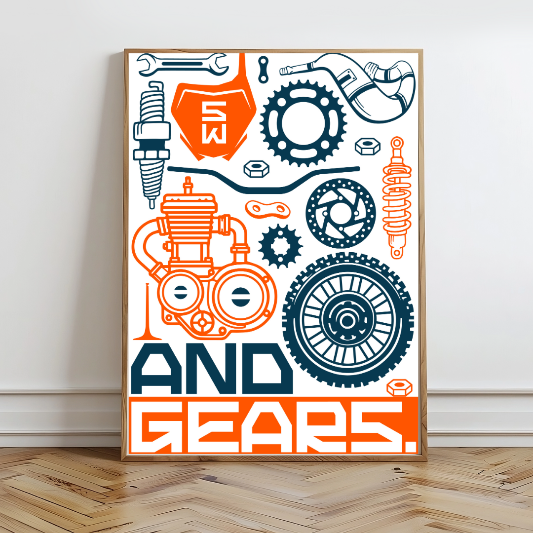Blood Sweat & Gears Wall Prints - Digital Download