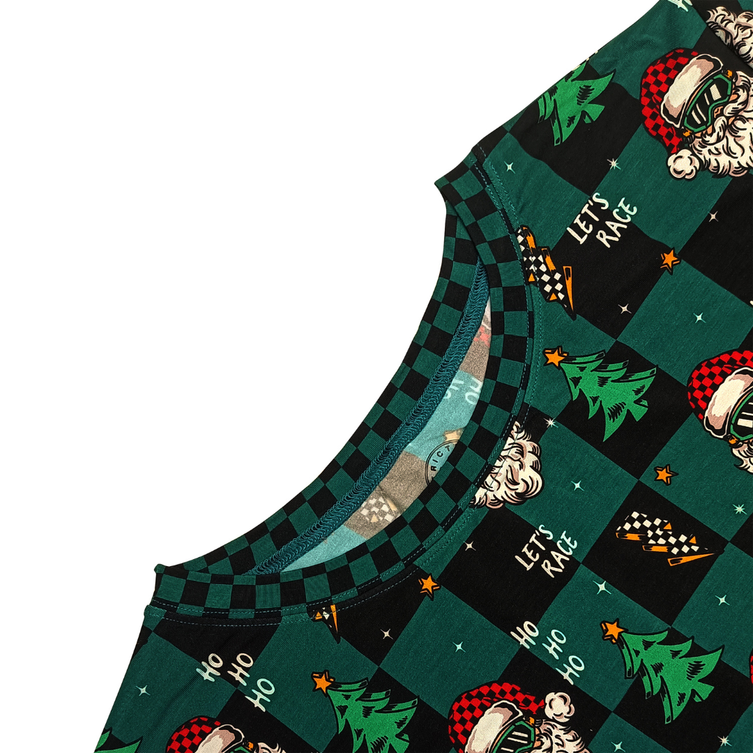 Let's Race Santa Unisex Adult Pajamas *PREORDER - SHIPPING OUT BETWEEN DEC 10 - DEC 16*