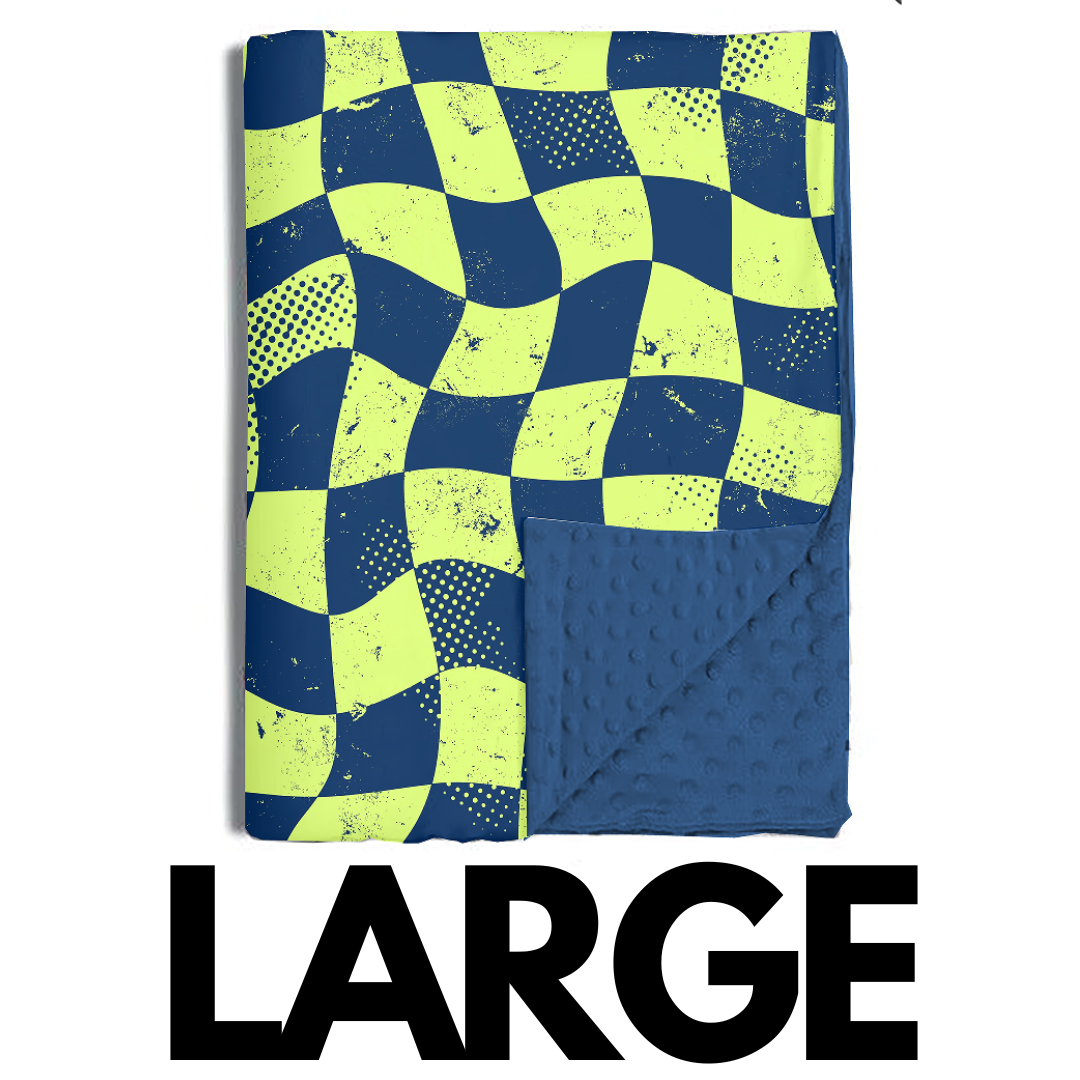 Nitro Lime Checker Blankets / PREORDER: est shipping Nov 16 - Dec 9