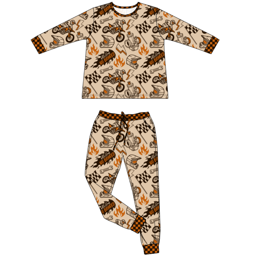 All Gas No Brakes 2 Piece Pajamas / PREORDER: est shipping Nov 16 - Dec 9