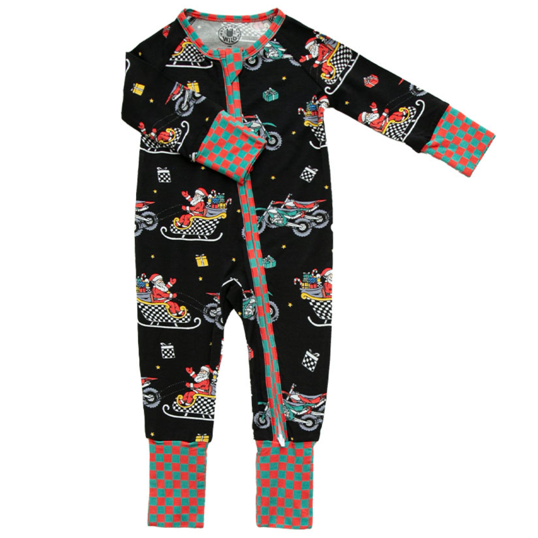Santas Speedy Sleigh Zip Up Pajamas *PREORDER - SHIPPING OUT BETWEEN DEC 10 - DEC 16*
