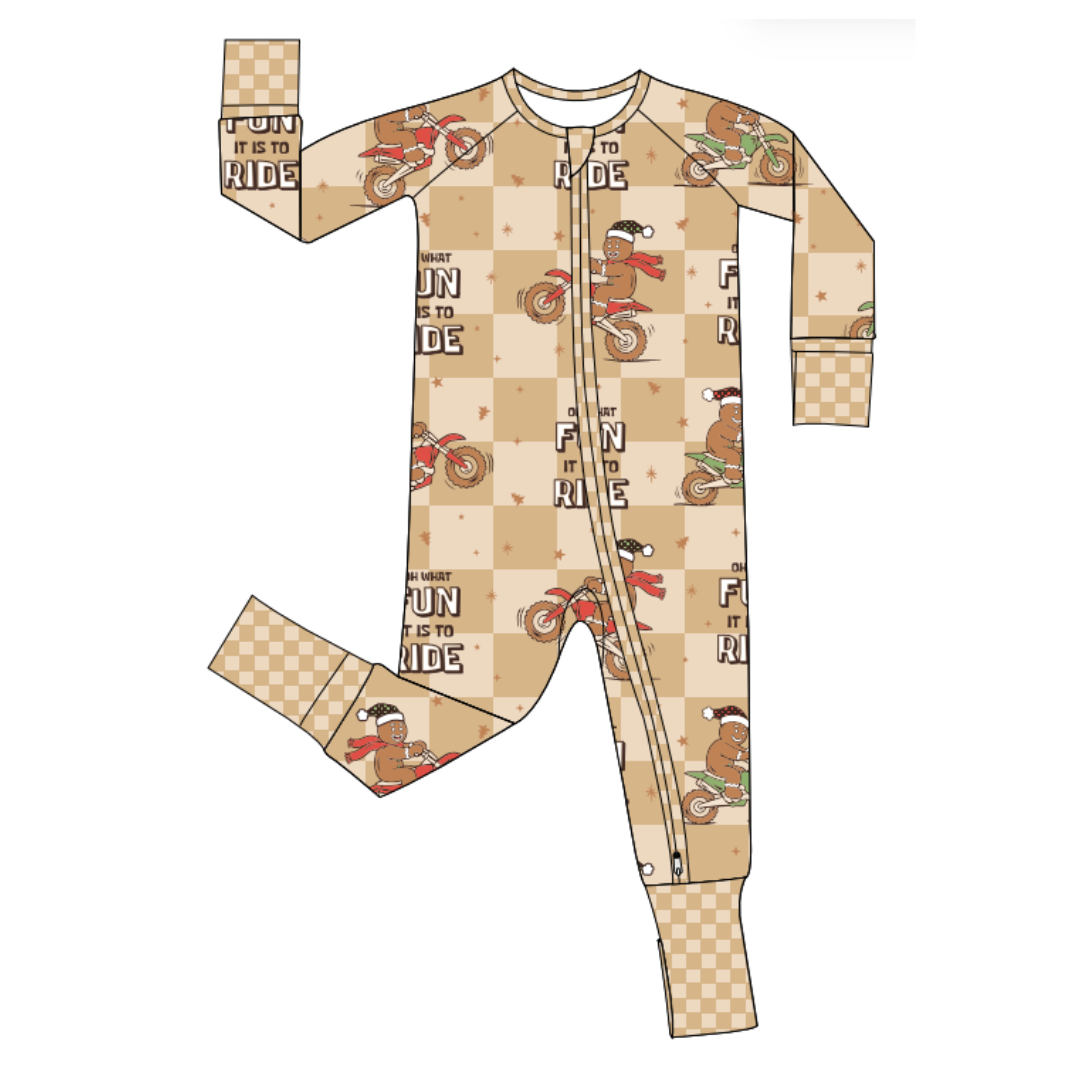 Oh What Fun It Is To Ride Zip Up Pajamas / PREORDER shipping Oct 26 - Nov 9