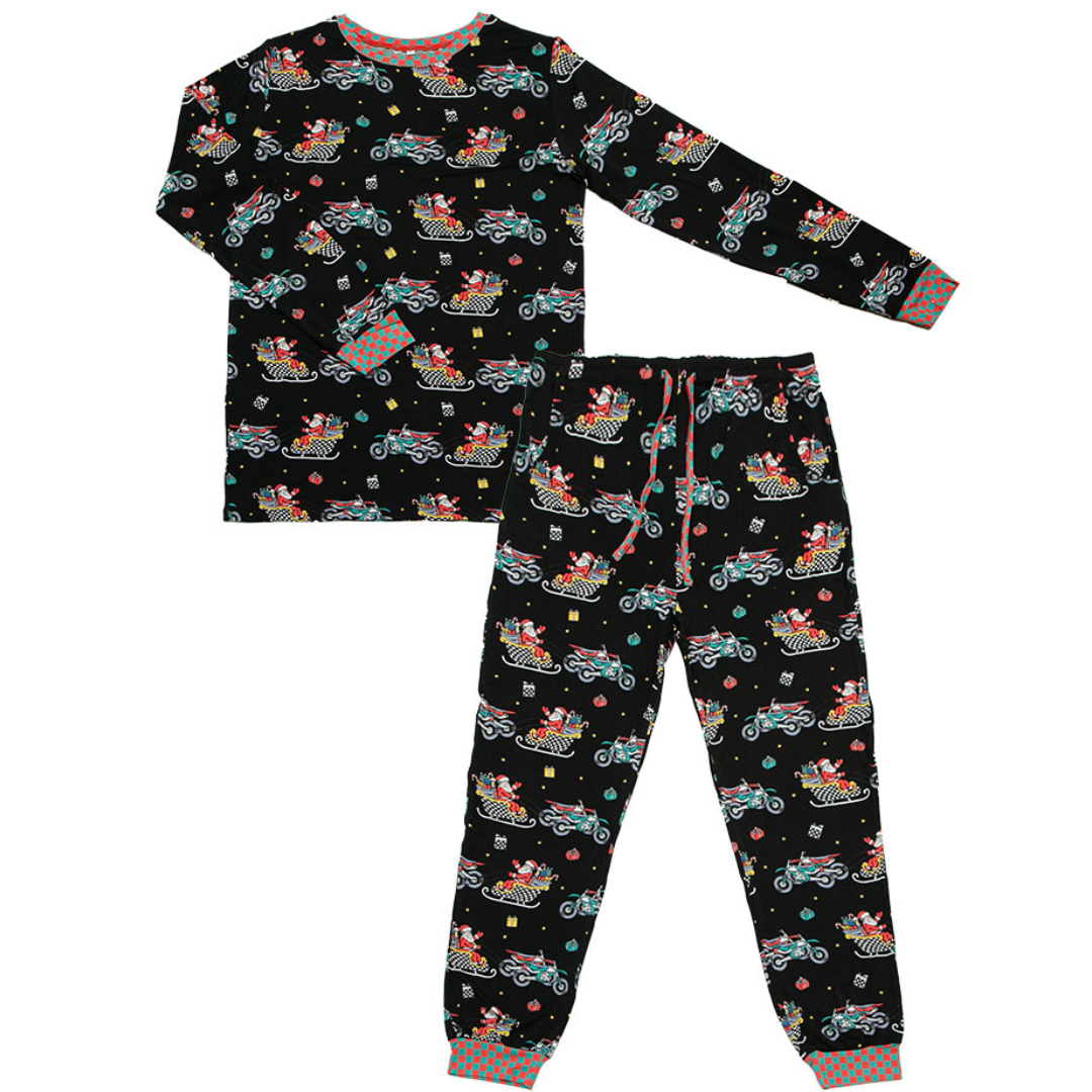 Santas Speedy Sleigh Unisex Adult Pajamas *PREORDER - SHIPPING OUT BETWEEN DEC 10 - DEC 16*