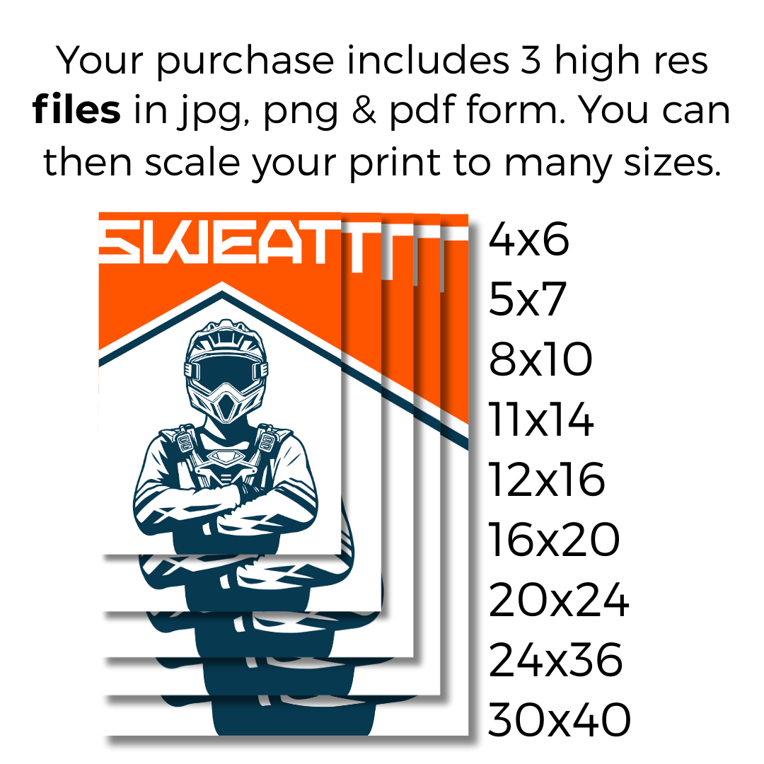 Blood Sweat & Gears Wall Prints - Digital Download