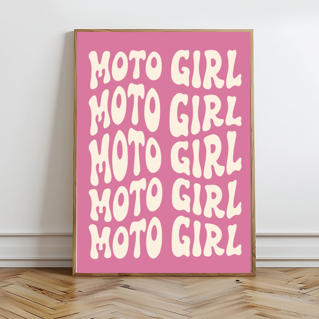 Moto Girl Wall Prints - Digital Download