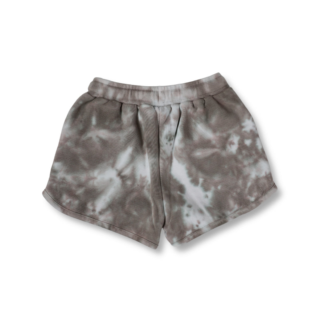 COTTON TIE-DYE SHORTS // TAUPE