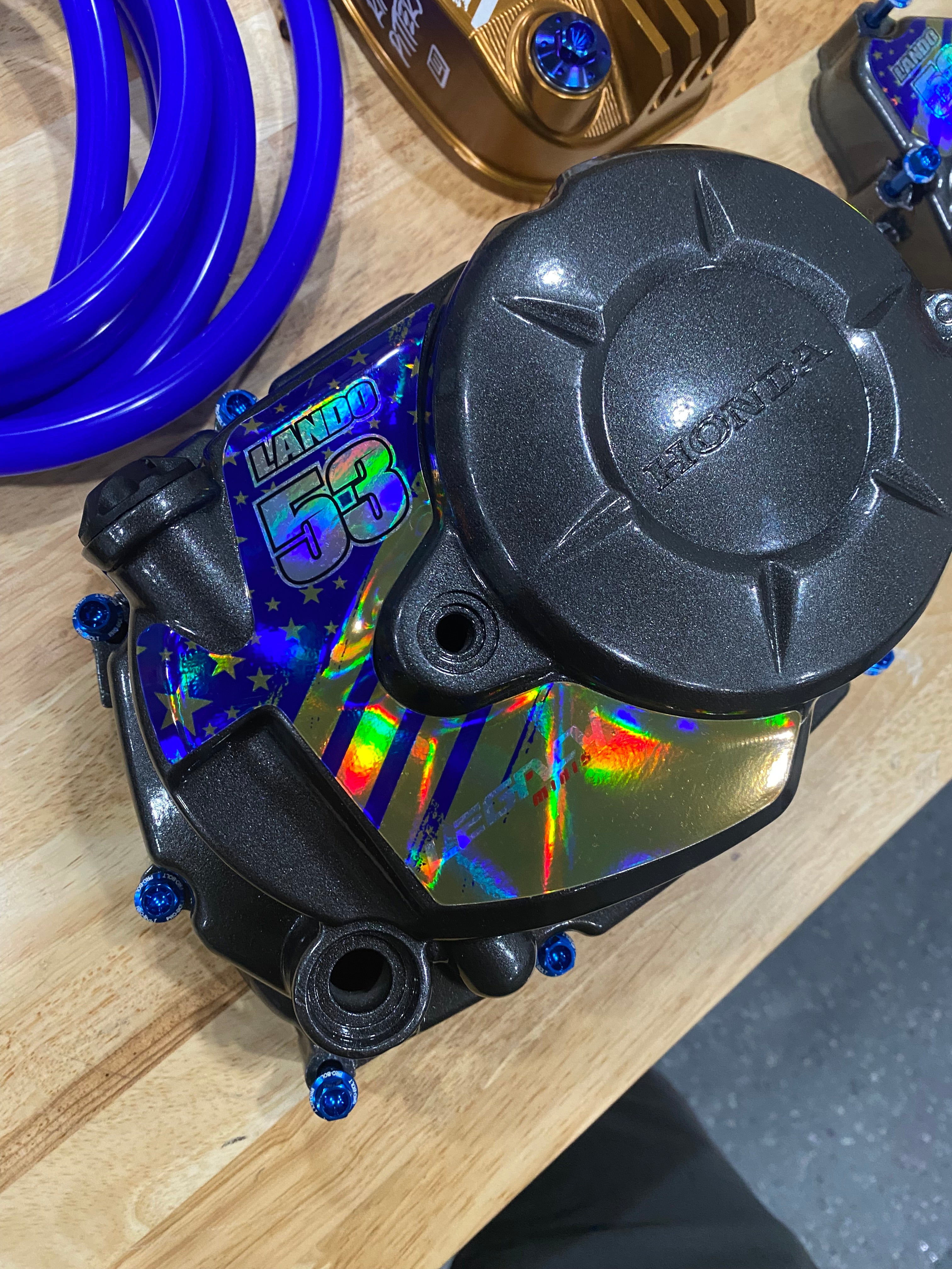 Powder coated clutch, ignition and valve covers