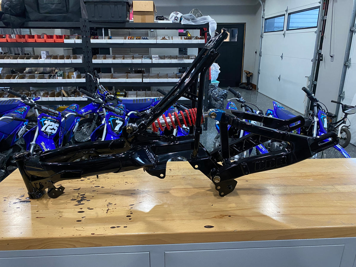 CRF110 19+ frame and BBR swingarm combo (gloss black)