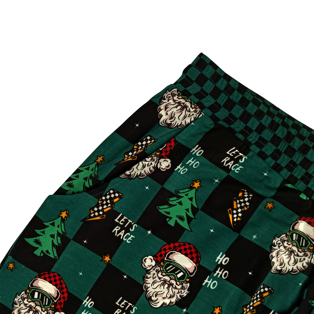 Let's Race Santa Unisex Adult Pajamas *PREORDER - SHIPPING OUT BETWEEN NOV 24 - DEC 6*