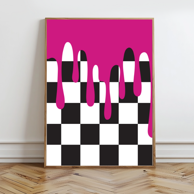 Checker Drip Wall Prints - Digital Download