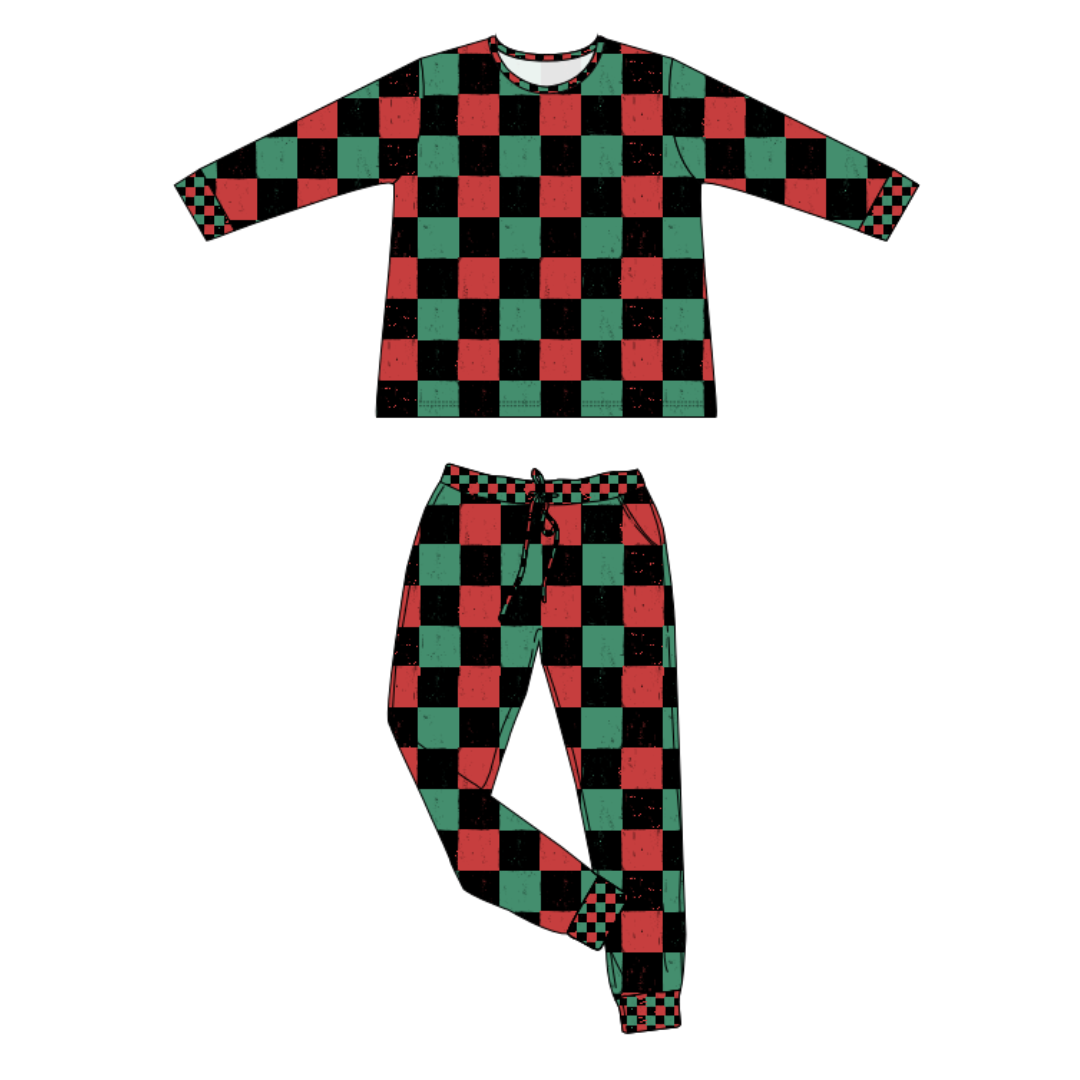 Christmas Check Toddler & Youth Pajamas / PREORDER shipping Oct 26 - Nov 9
