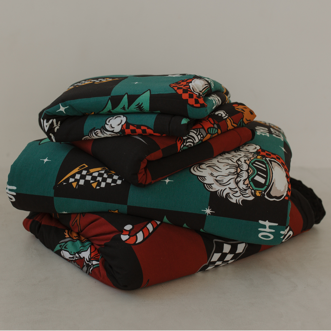 Let's Race Santa Blanket / Large *PREORDER - SHIPPING OUT BETWEEN NOV 24 - DEC 6*