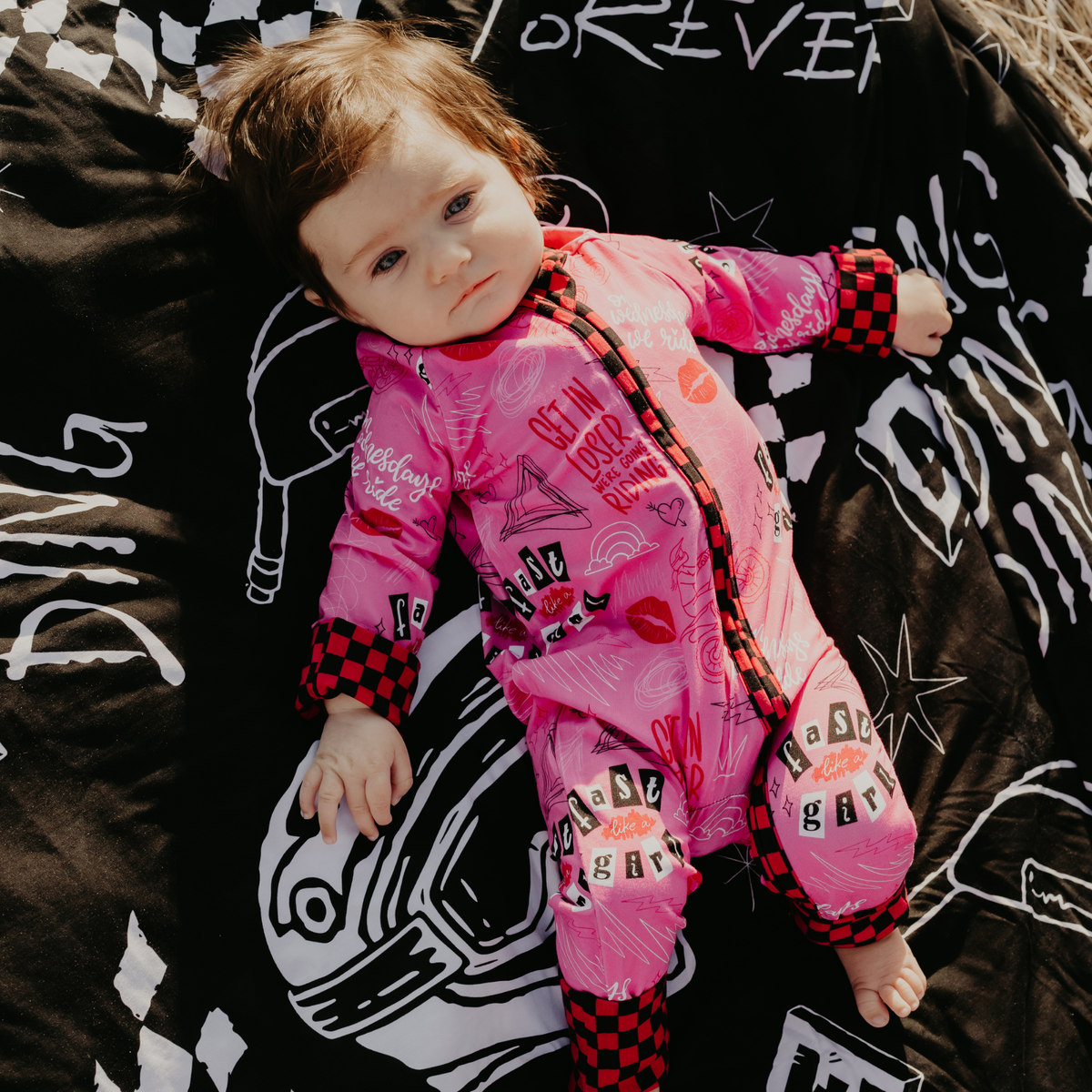 Fast Like A Girl Zip Up Pajamas / PREORDER: shipping Nov 16 - Dec 9