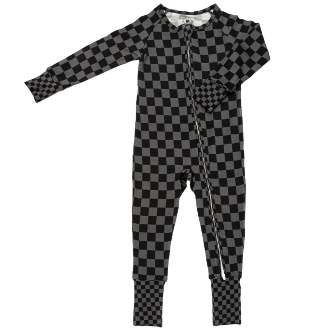 Stealth Checker Zip Up Pajamas / PREORDER: est shipping Nov 16 - Dec 9