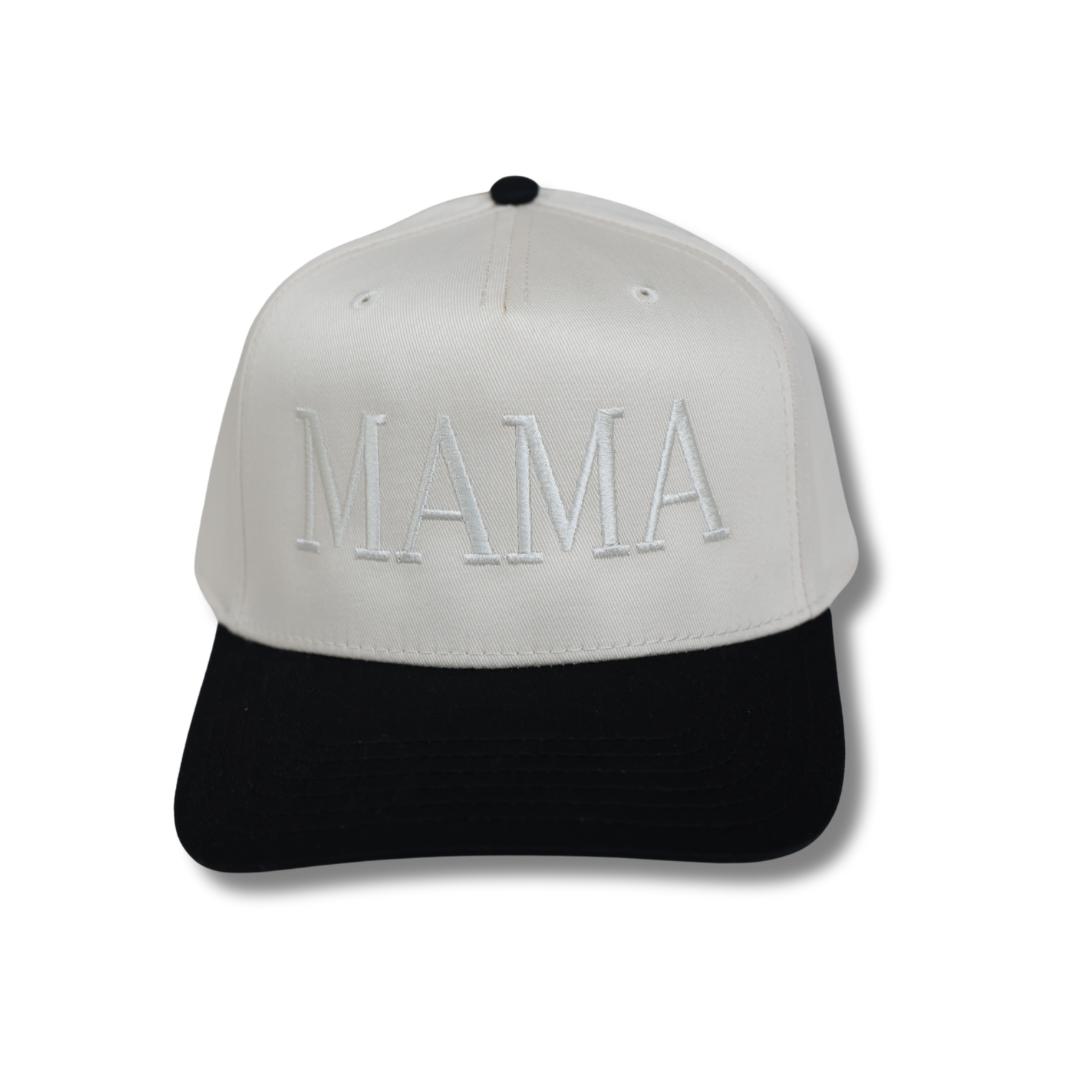 MAMA BLACK AND CREAM HAT
